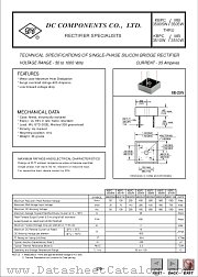 KBPC35005W datasheet pdf DC Components