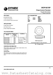 DCR1021SF60 datasheet pdf Dynex Semiconductor