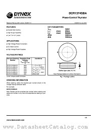 DCR1374SBA datasheet pdf Dynex Semiconductor