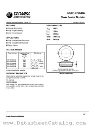 DCR1376SBA30 datasheet pdf Dynex Semiconductor