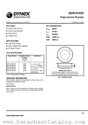 DCR1574SY24 datasheet pdf Dynex Semiconductor