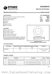 DG646BH25 datasheet pdf Dynex Semiconductor