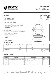 DG858DW45 datasheet pdf Dynex Semiconductor