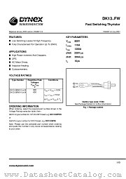 DK1308FWK datasheet pdf Dynex Semiconductor