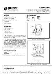 GP800NSM33 datasheet pdf Dynex Semiconductor