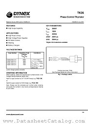 TK2620M datasheet pdf Dynex Semiconductor