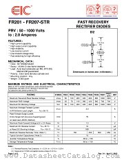FR201 datasheet pdf EIC discrete Semiconductors