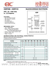 KBP206 datasheet pdf EIC discrete Semiconductors