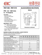 RBV1000 datasheet pdf EIC discrete Semiconductors