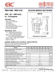 RBV1501 datasheet pdf EIC discrete Semiconductors