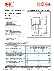 RBV1508D datasheet pdf EIC discrete Semiconductors