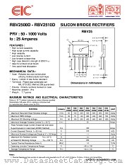 RBV2504D datasheet pdf EIC discrete Semiconductors
