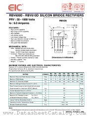 RBV602D datasheet pdf EIC discrete Semiconductors