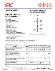 SB2B0 datasheet pdf EIC discrete Semiconductors