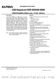 EBD21RD4ABNA-7A datasheet pdf Elpida Memory