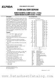 EDD5104ABTA-7A datasheet pdf Elpida Memory