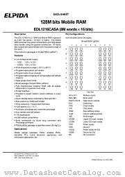 EDL1216CASA-10-E datasheet pdf Elpida Memory