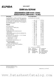EDS2516APSA-7AL datasheet pdf Elpida Memory