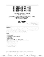 HM5225805BTT-B6 datasheet pdf Elpida Memory