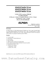 HM5257805BTD-75 datasheet pdf Elpida Memory