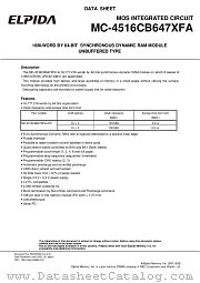 MC-4516CB647XFA-A75 datasheet pdf Elpida Memory