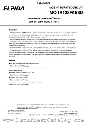 MC-4R128FKE8D-745 datasheet pdf Elpida Memory
