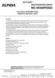 MC-4R256FKE6D-653 datasheet pdf Elpida Memory