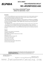 MC-4R256FKE6D-840 datasheet pdf Elpida Memory