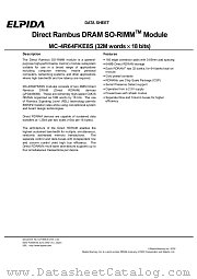 MC-4R64FKE8S-845 datasheet pdf Elpida Memory