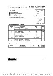 2N7000BU datasheet pdf Fairchild Semiconductor