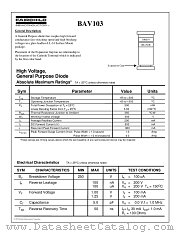 BAV103 datasheet pdf Fairchild Semiconductor