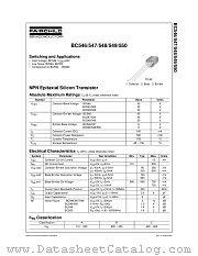 BC547A datasheet pdf Fairchild Semiconductor