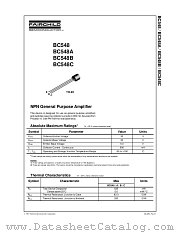 BC548A datasheet pdf Fairchild Semiconductor