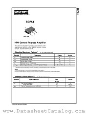 BCP54 datasheet pdf Fairchild Semiconductor