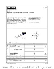 BS270 datasheet pdf Fairchild Semiconductor