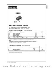 BSS63 datasheet pdf Fairchild Semiconductor