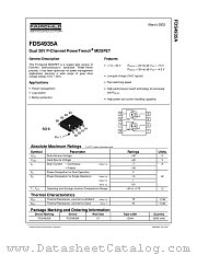 FDS4935A datasheet pdf Fairchild Semiconductor