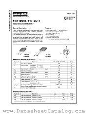 FQB19N10 datasheet pdf Fairchild Semiconductor