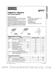 FQB22P10 datasheet pdf Fairchild Semiconductor