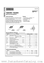 FQB3N60 datasheet pdf Fairchild Semiconductor