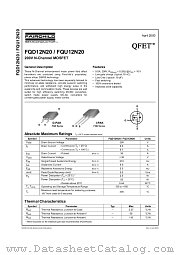 FQD12N20 datasheet pdf Fairchild Semiconductor
