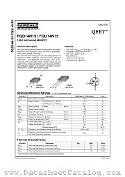 FQD14N15 datasheet pdf Fairchild Semiconductor