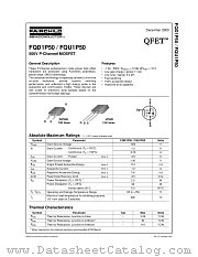 FQD1P50 datasheet pdf Fairchild Semiconductor