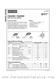 FQD2N90 datasheet pdf Fairchild Semiconductor