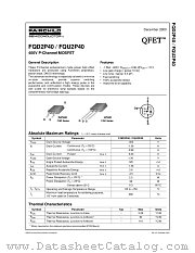 FQD2P40 datasheet pdf Fairchild Semiconductor