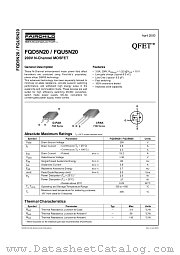 FQD5N20 datasheet pdf Fairchild Semiconductor