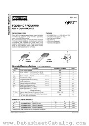 FQD6N40 datasheet pdf Fairchild Semiconductor