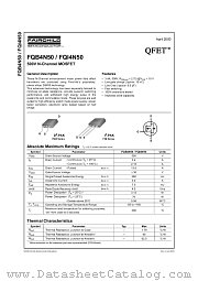 FQI4N50 datasheet pdf Fairchild Semiconductor