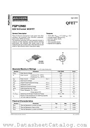 FQP12N60 datasheet pdf Fairchild Semiconductor