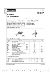 FQP7N20 datasheet pdf Fairchild Semiconductor